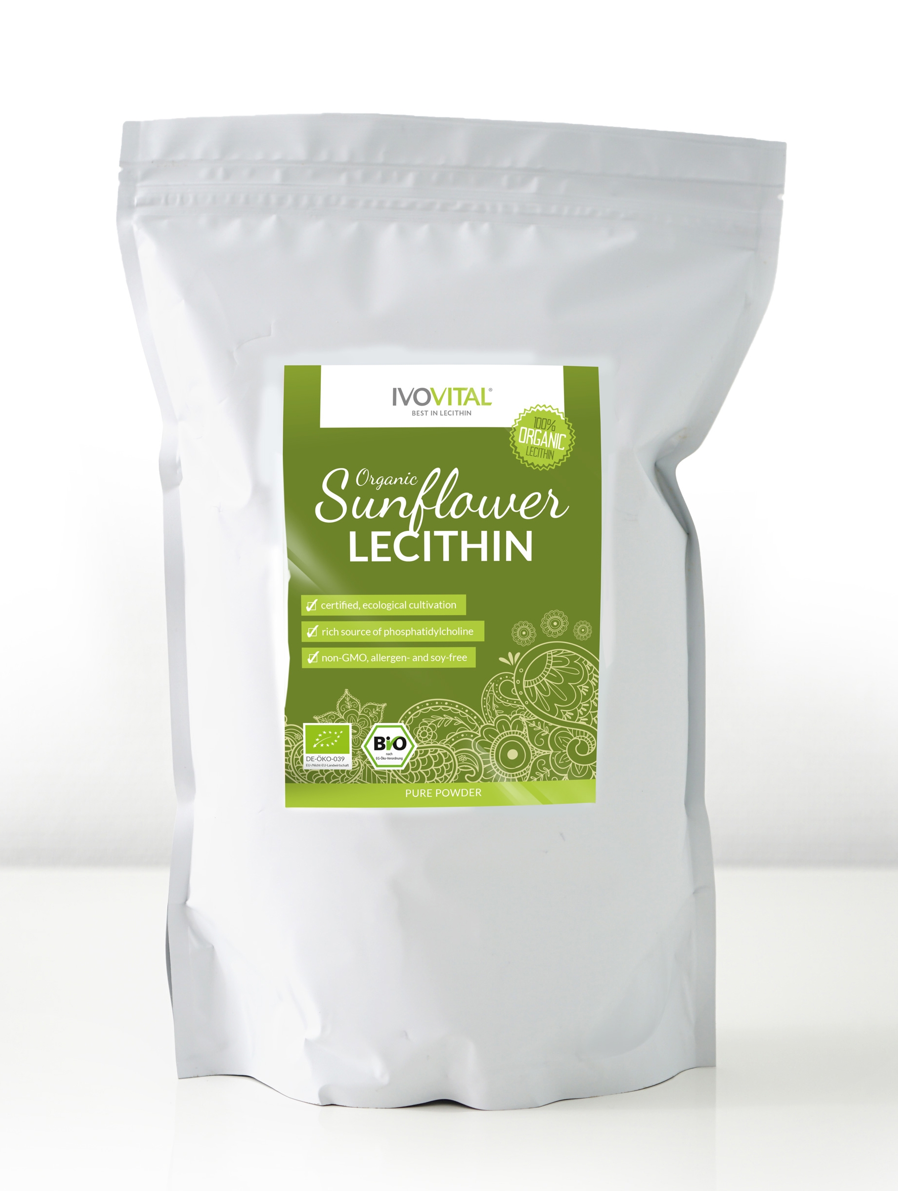 Organic Sunflower Lecithin, powder • IVOVITAL Lecithin Shop Buy