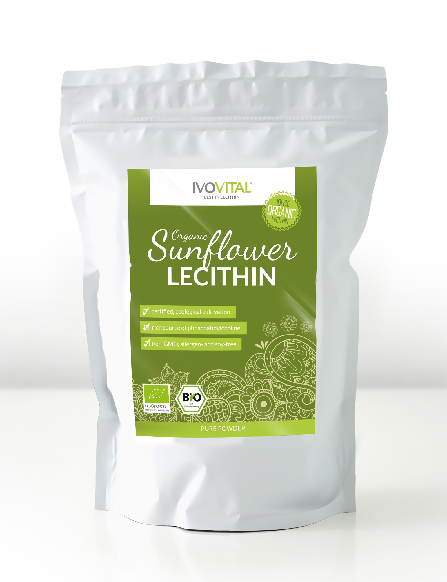 Organic Sunflower Lecithin, powder • IVOVITAL Lecithin Shop Buy